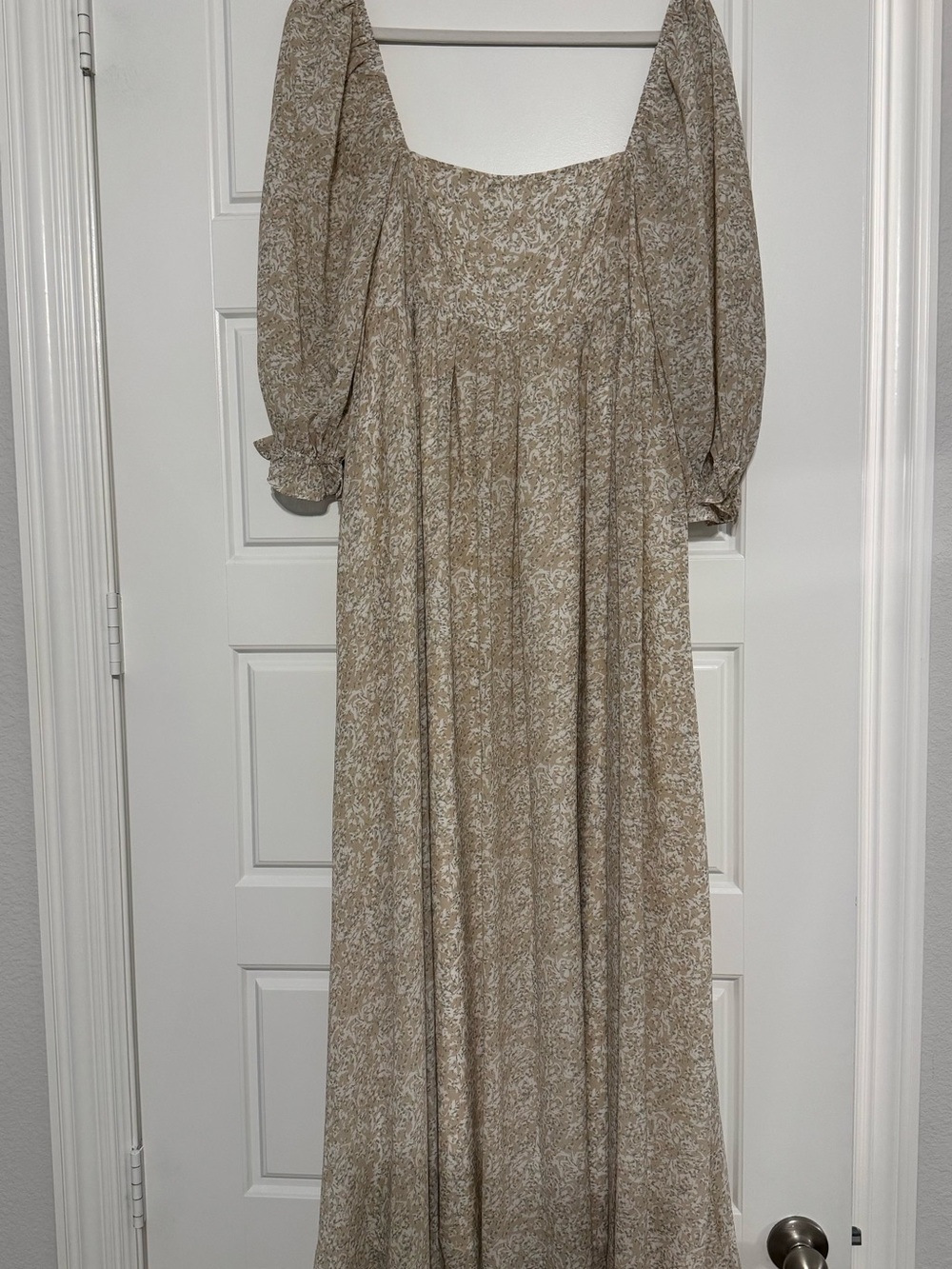 Mona 'Love Story' Maxi Dress in Beige - Bump Friendly/Maternity
